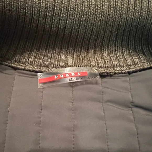 🎉HP🎉 PRADA Olive Green Quilted Double Zip Nylon Jacket - Picture 11 of 16